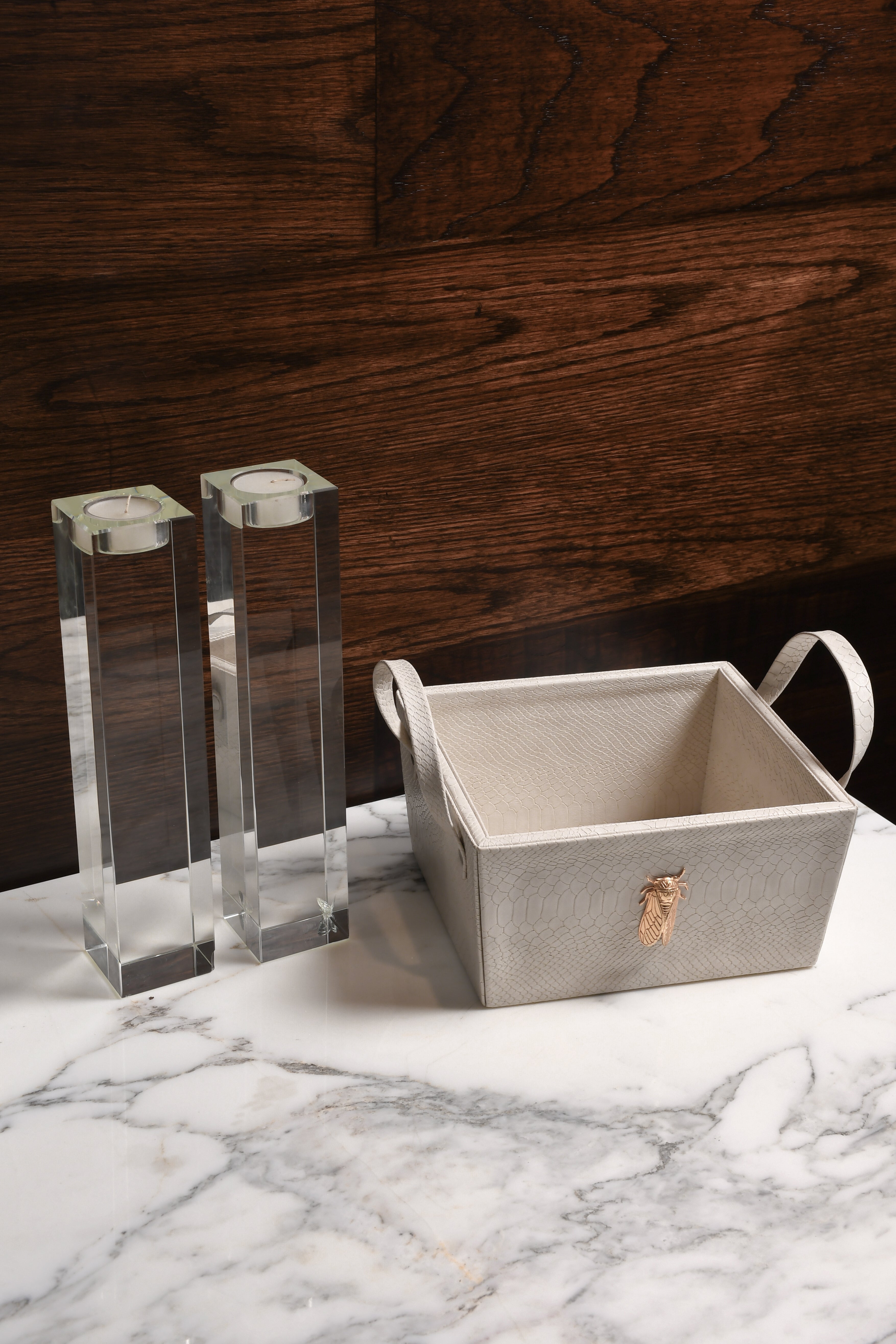 Set Candelabros de Cristal